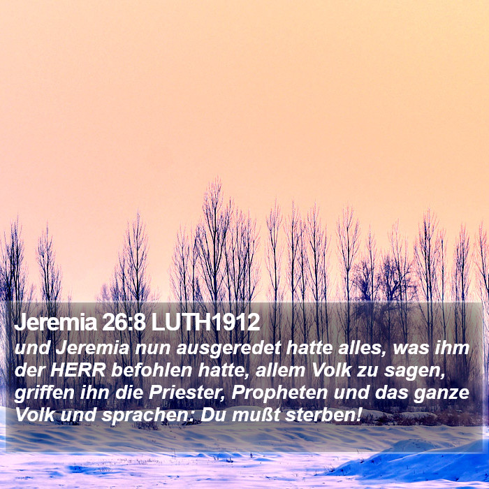 Jeremia 26:8 LUTH1912 Bible Study