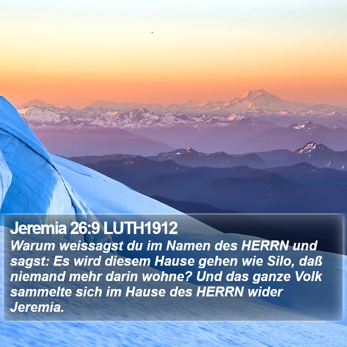 Jeremia 26:9 LUTH1912 Bible Study