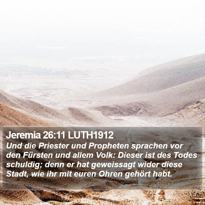 Jeremia 26:11 LUTH1912 Bible Study