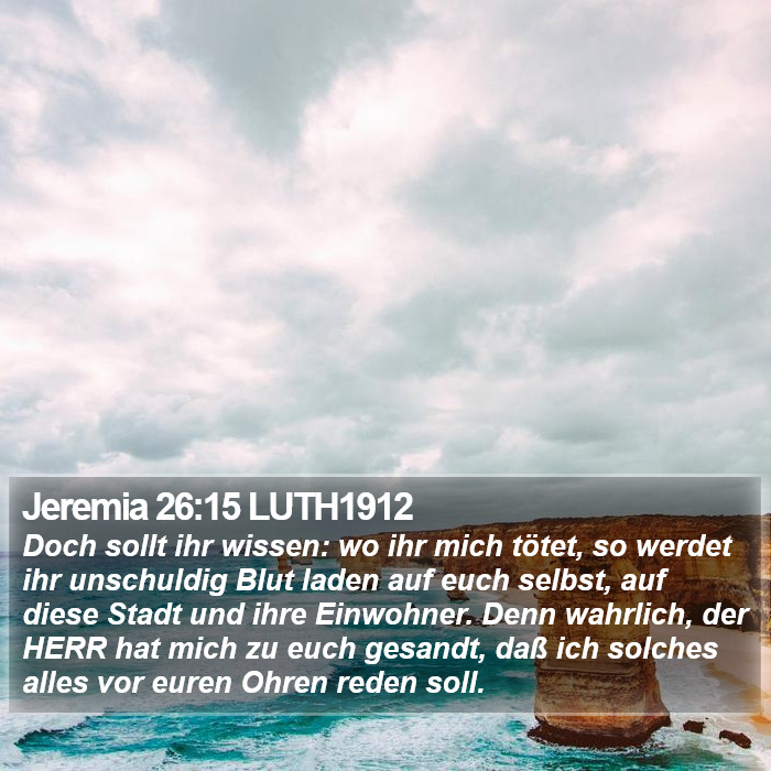 Jeremia 26:15 LUTH1912 Bible Study