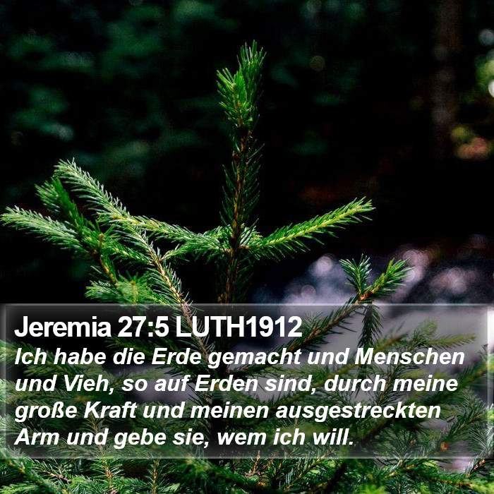 Jeremia 27:5 LUTH1912 Bible Study