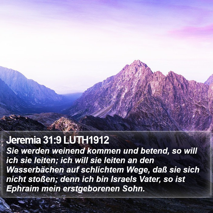 Jeremia 31:9 LUTH1912 Bible Study