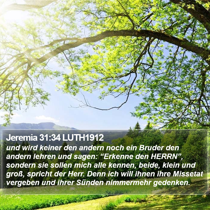 Jeremia 31:34 LUTH1912 Bible Study