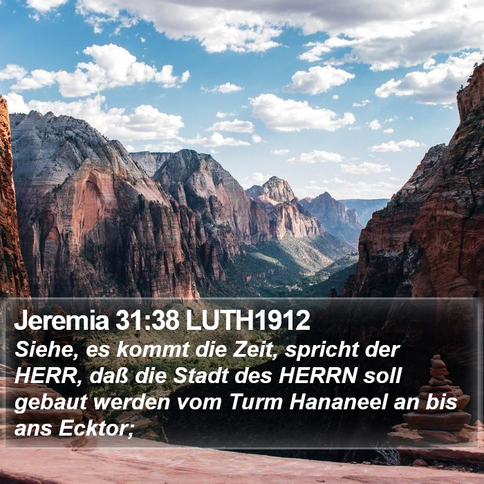 Jeremia 31:38 LUTH1912 Bible Study