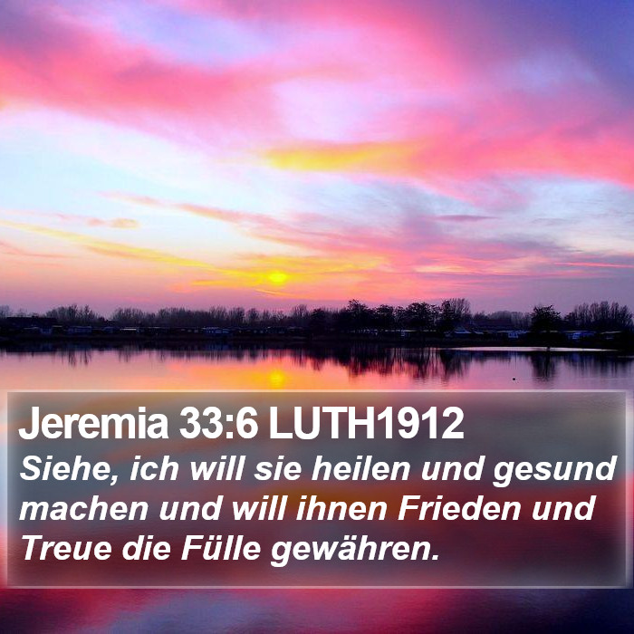 Jeremia 33:6 LUTH1912 Bible Study