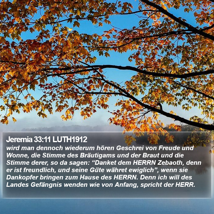 Jeremia 33:11 LUTH1912 Bible Study