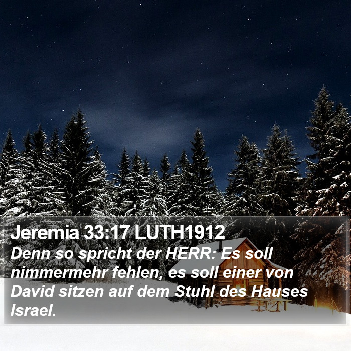 Jeremia 33:17 LUTH1912 Bible Study