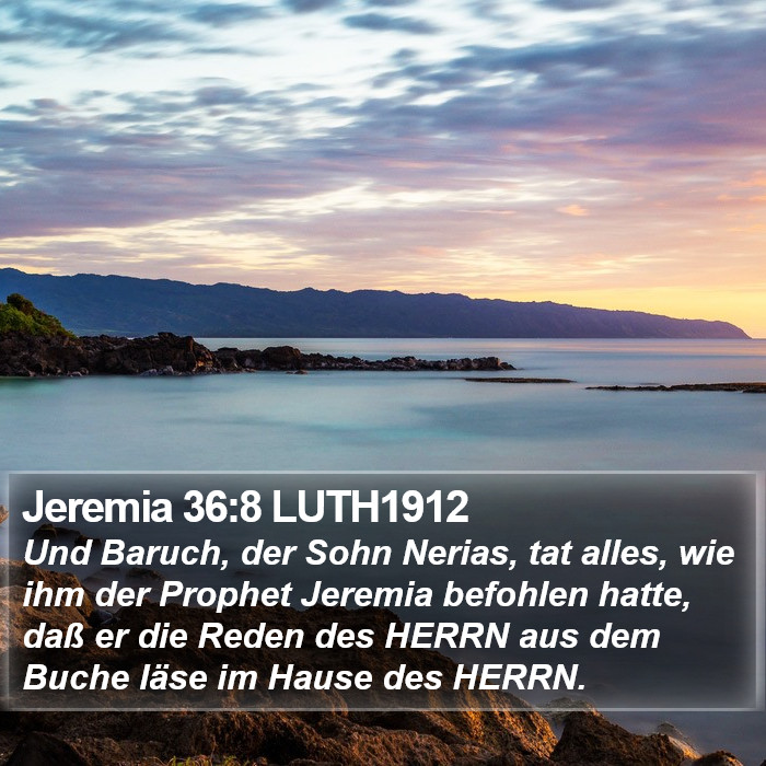 Jeremia 36:8 LUTH1912 Bible Study
