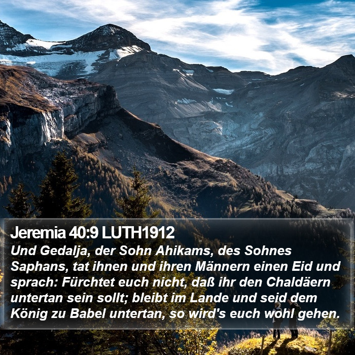 Jeremia 40:9 LUTH1912 Bible Study