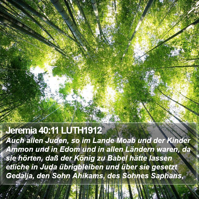 Jeremia 40:11 LUTH1912 Bible Study