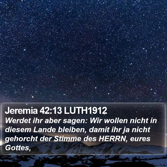 Jeremia 42:13 LUTH1912 Bible Study