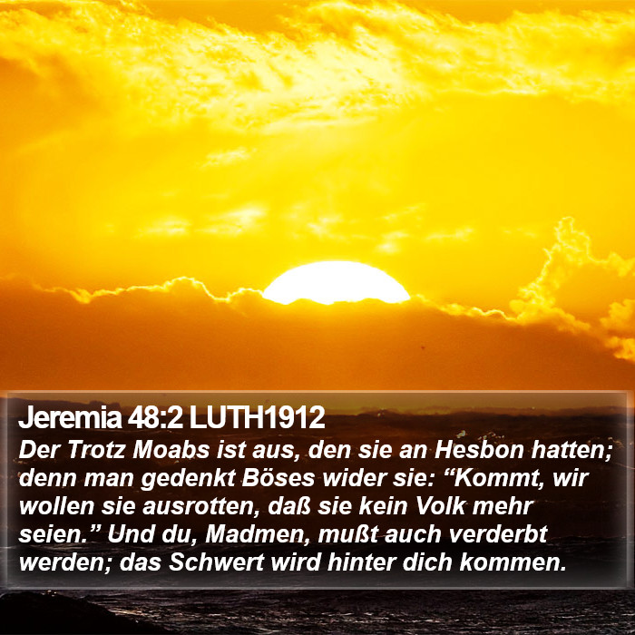 Jeremia 48:2 LUTH1912 Bible Study