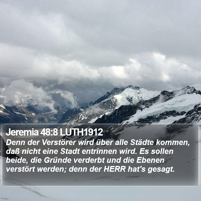 Jeremia 48:8 LUTH1912 Bible Study