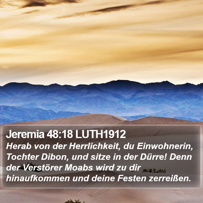 Jeremia 48:18 LUTH1912 Bible Study