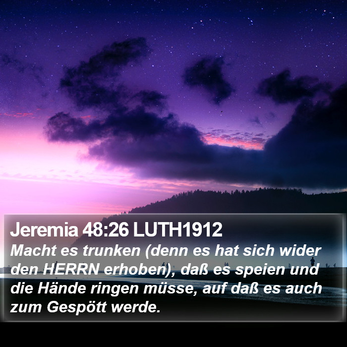 Jeremia 48:26 LUTH1912 Bible Study