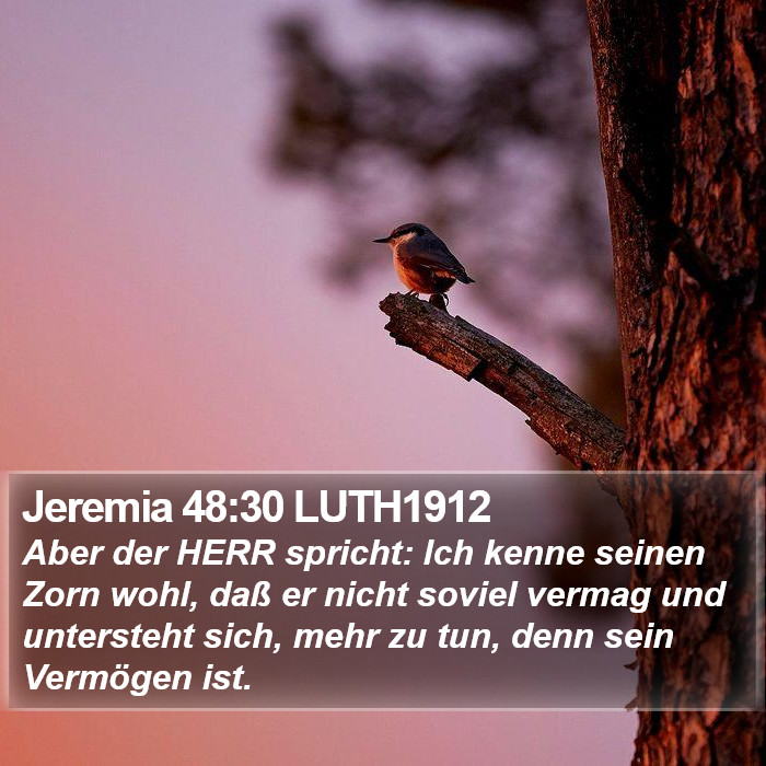 Jeremia 48:30 LUTH1912 Bible Study