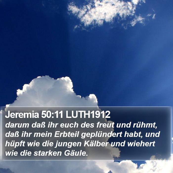 Jeremia 50:11 LUTH1912 Bible Study