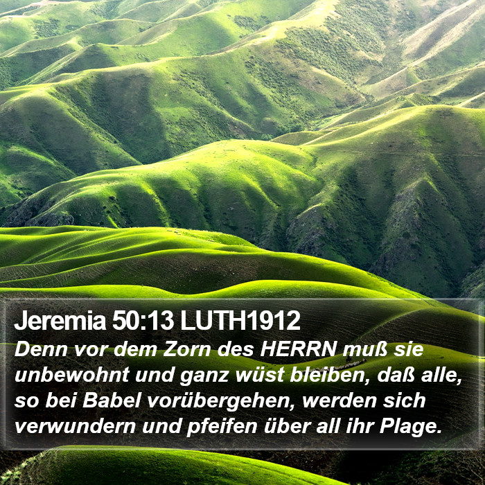 Jeremia 50:13 LUTH1912 Bible Study