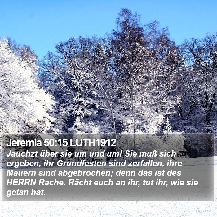 Jeremia 50:15 LUTH1912 Bible Study