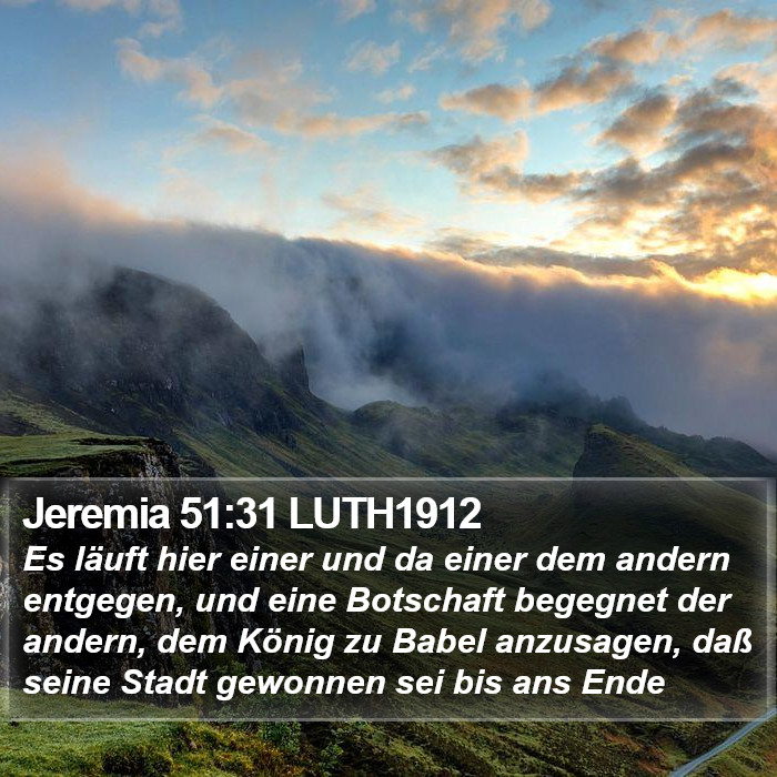 Jeremia 51:31 LUTH1912 Bible Study