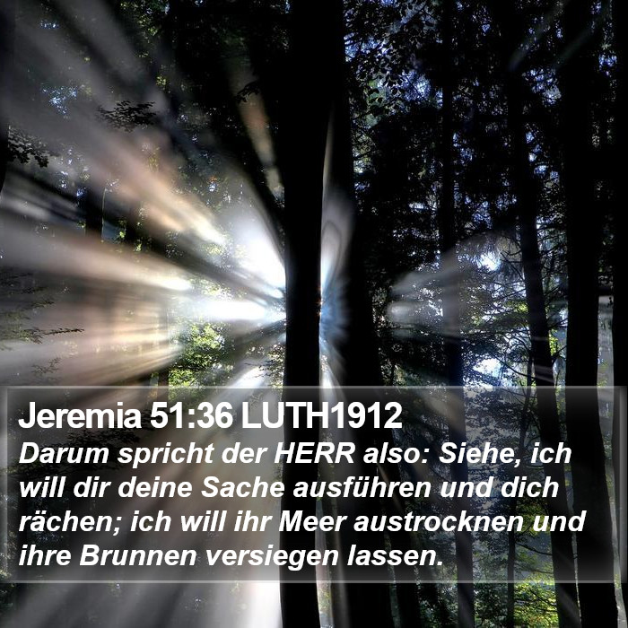 Jeremia 51:36 LUTH1912 Bible Study