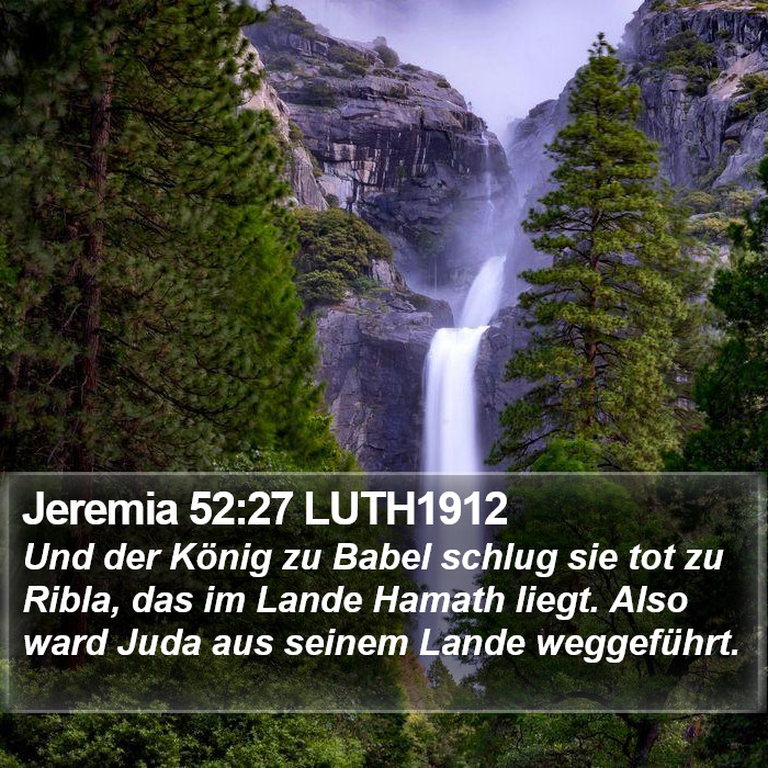 Jeremia 52:27 LUTH1912 Bible Study