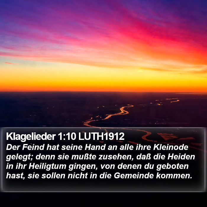 Klagelieder 1:10 LUTH1912 Bible Study