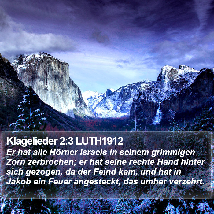 Klagelieder 2:3 LUTH1912 Bible Study