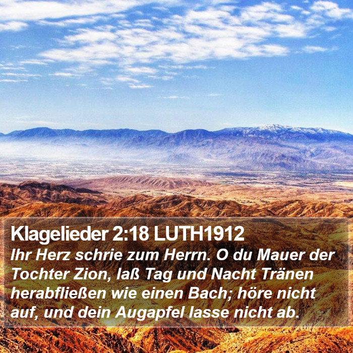 Klagelieder 2:18 LUTH1912 Bible Study