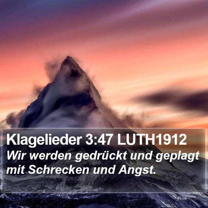 Klagelieder 3:47 LUTH1912 Bible Study