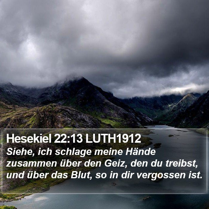 Hesekiel 22:13 LUTH1912 Bible Study