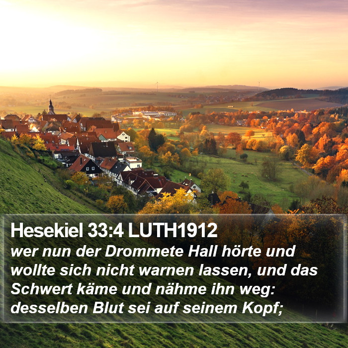 Hesekiel 33:4 LUTH1912 Bible Study