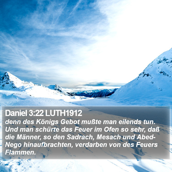 Daniel 3:22 LUTH1912 Bible Study