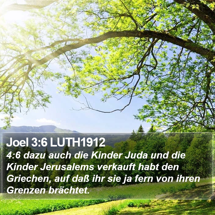 Joel 3:6 LUTH1912 Bible Study