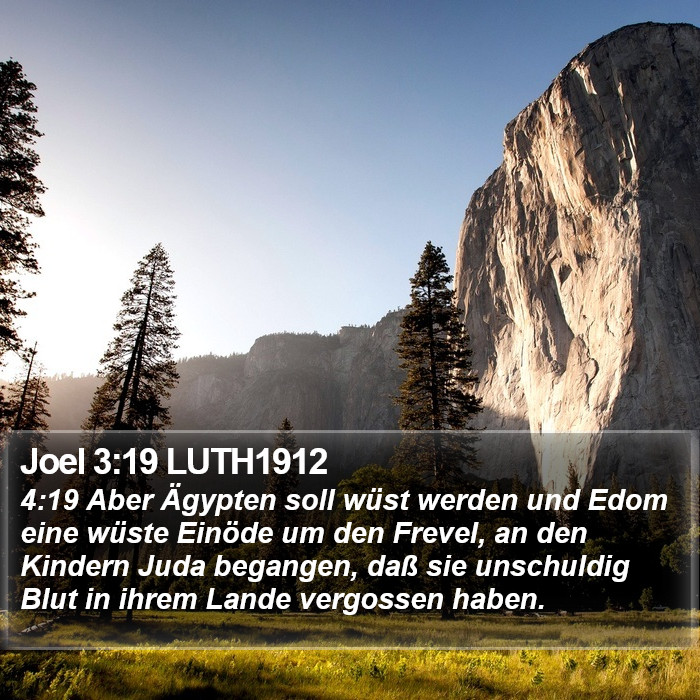 Joel 3:19 LUTH1912 Bible Study