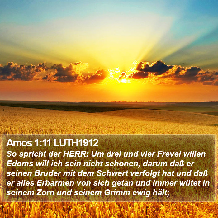 Amos 1:11 LUTH1912 Bible Study