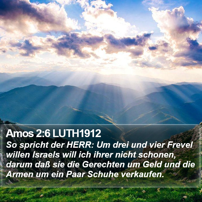 Amos 2:6 LUTH1912 Bible Study