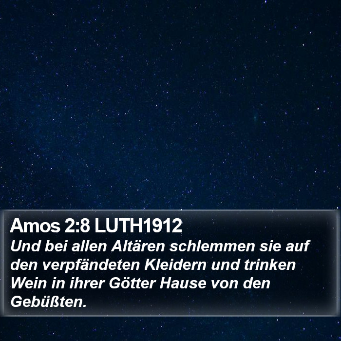Amos 2:8 LUTH1912 Bible Study