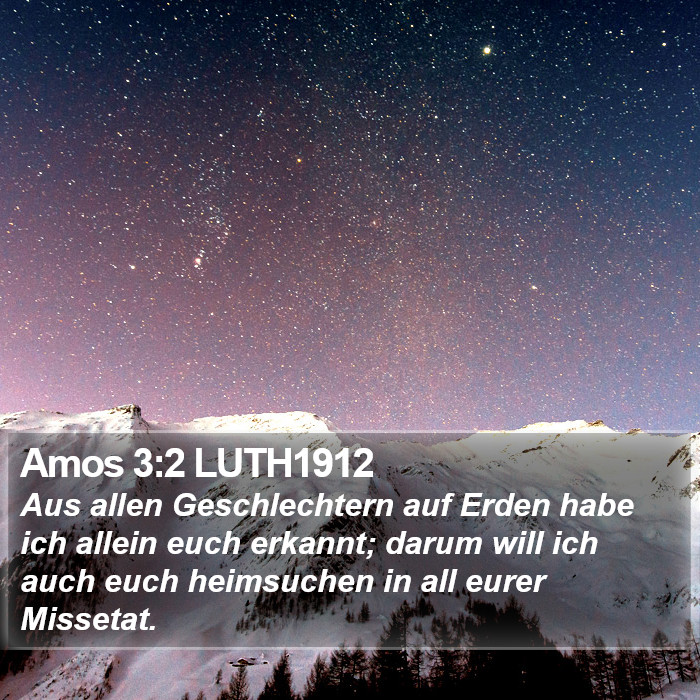 Amos 3:2 LUTH1912 Bible Study