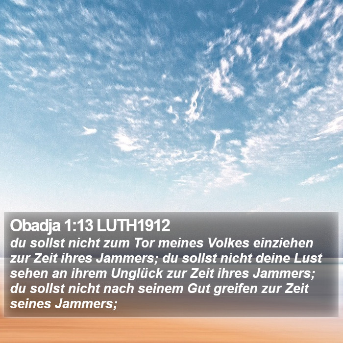 Obadja 1:13 LUTH1912 Bible Study