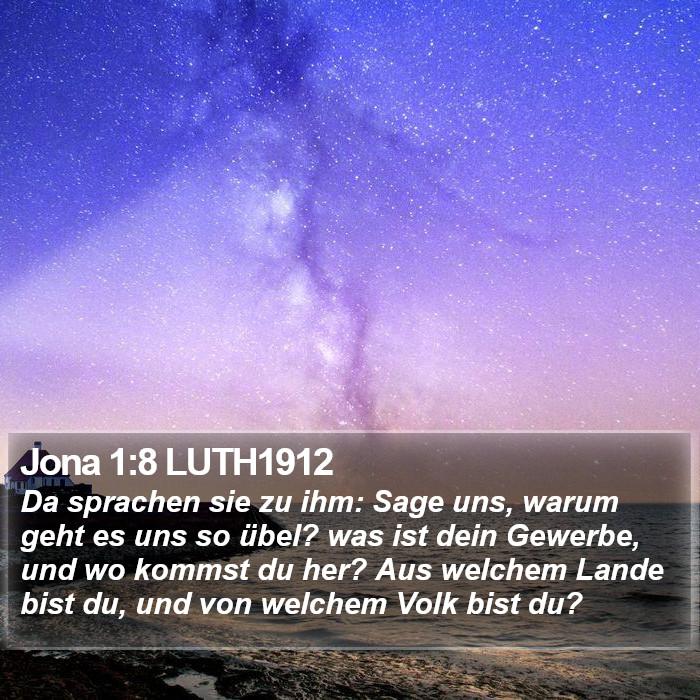 Jona 1:8 LUTH1912 Bible Study