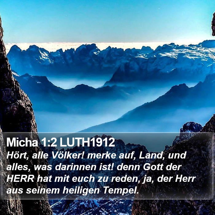 Micha 1:2 LUTH1912 Bible Study