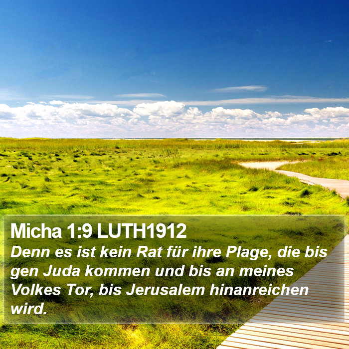 Micha 1:9 LUTH1912 Bible Study