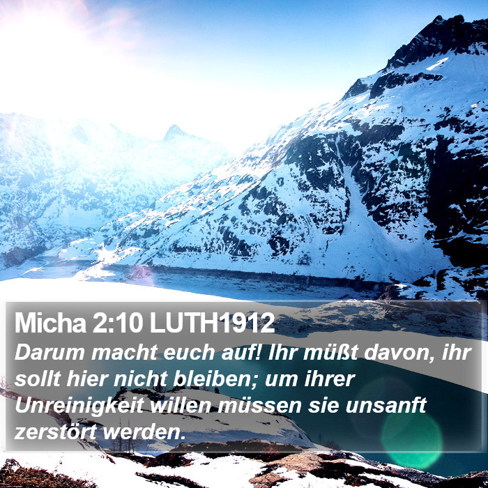 Micha 2:10 LUTH1912 Bible Study