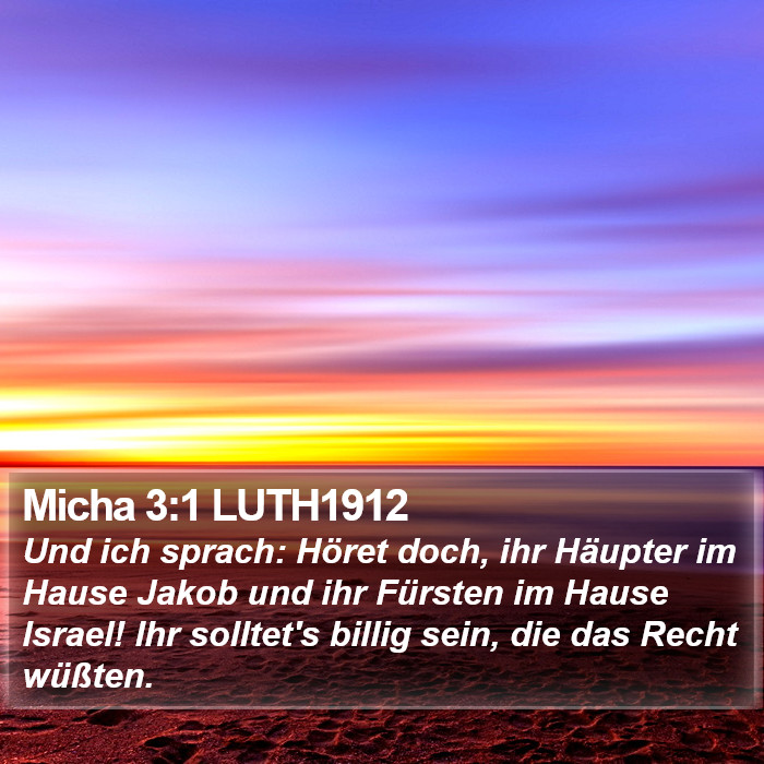 Micha 3:1 LUTH1912 Bible Study