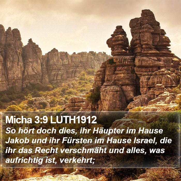 Micha 3:9 LUTH1912 Bible Study