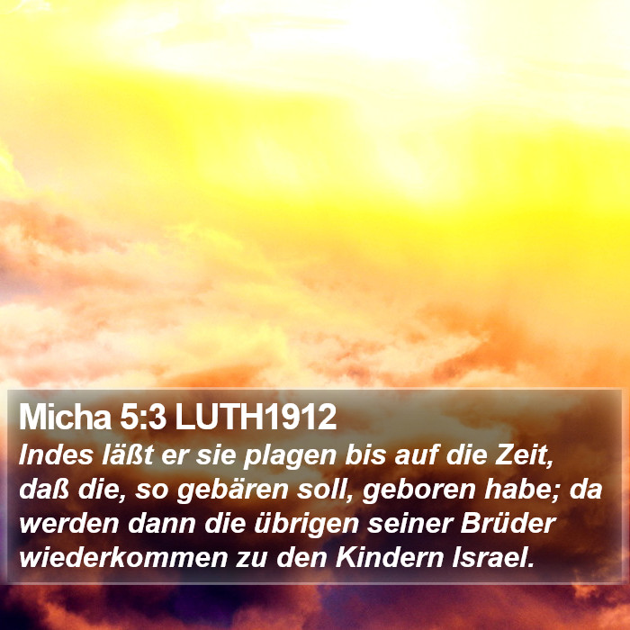 Micha 5:3 LUTH1912 Bible Study