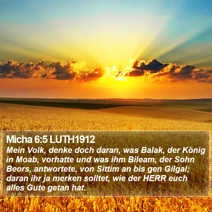 Micha 6:5 LUTH1912 Bible Study