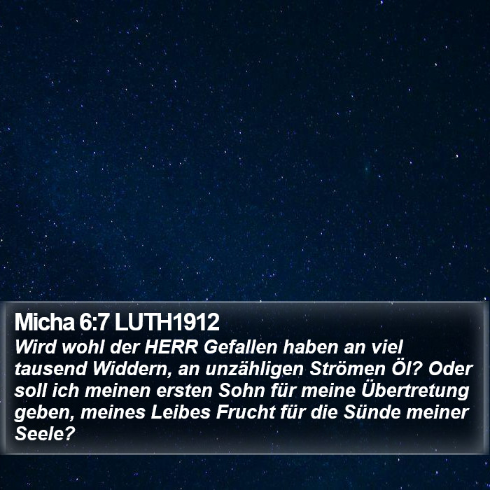 Micha 6:7 LUTH1912 Bible Study