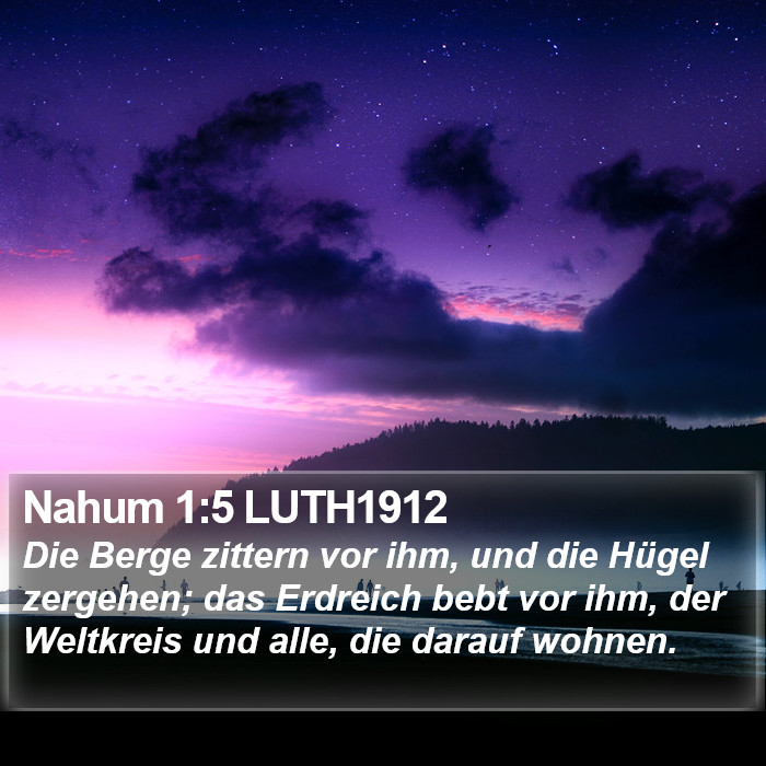 Nahum 1:5 LUTH1912 Bible Study